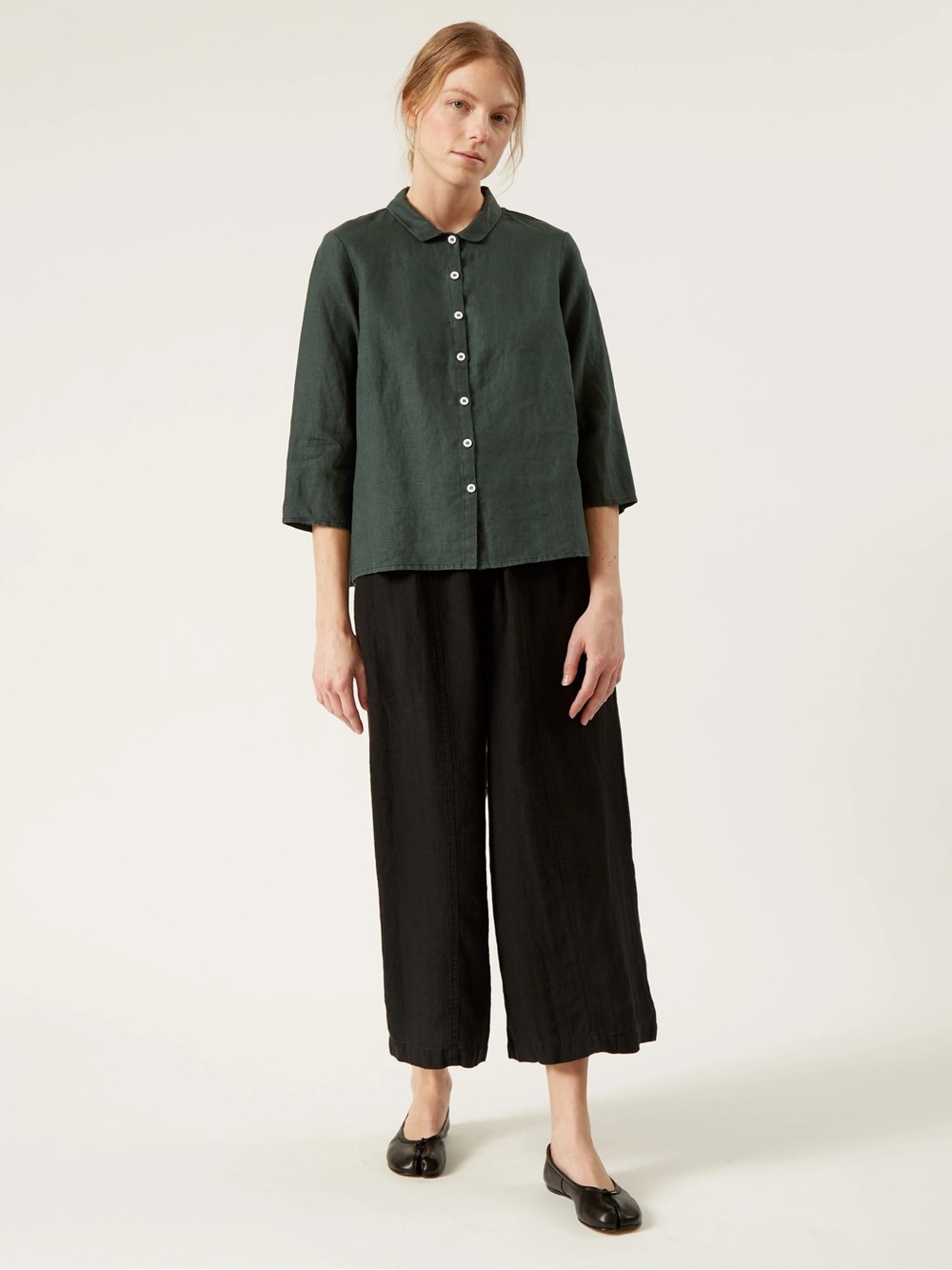 Naïf Black Wide Linen Pants